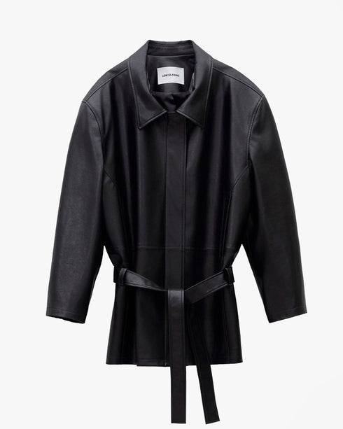 Low Waist Faux Leather Jacket