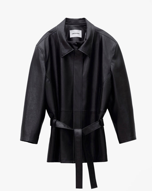 Low Waist Faux Leather Jacket