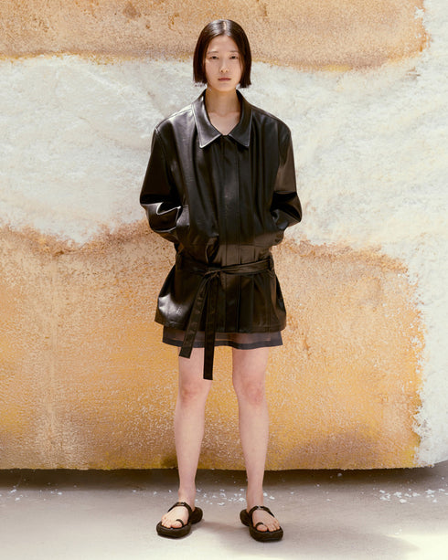 Low Waist Faux Leather Jacket