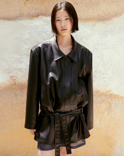 Low Waist Faux Leather Jacket