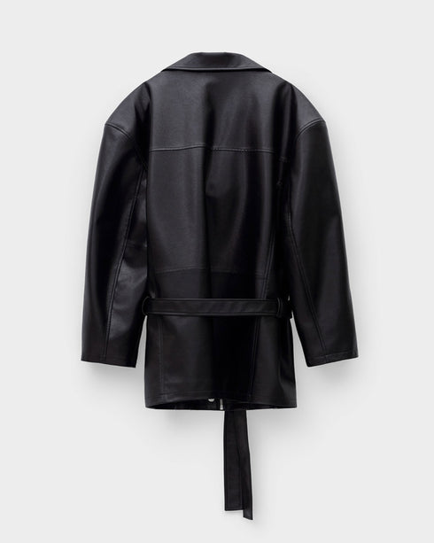 Low Waist Faux Leather Jacket