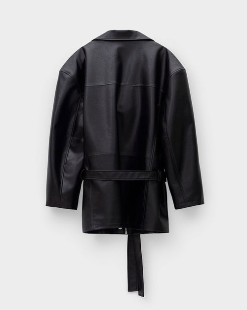 Low Waist Faux Leather Jacket