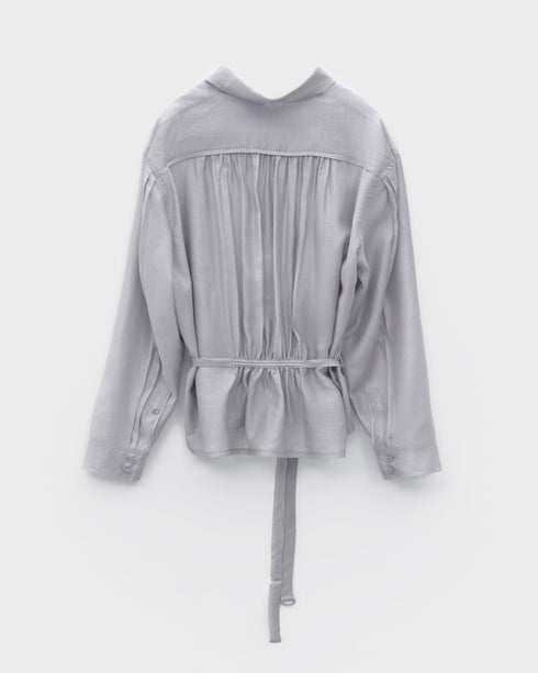 Sheer Shirred Back Blouse