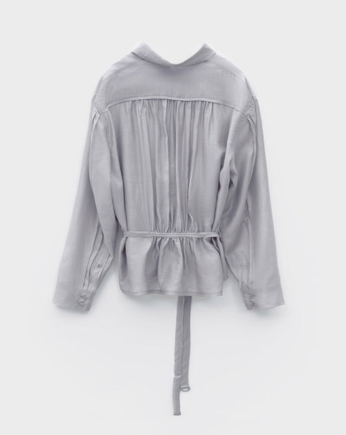 Sheer Shirred Back Blouse