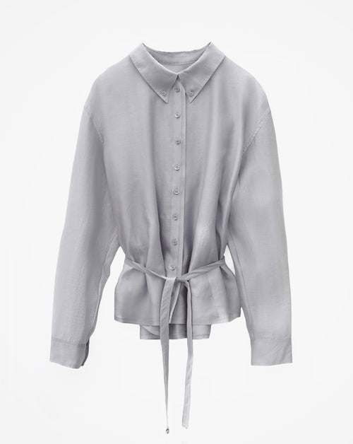 Sheer Shirred Back Blouse