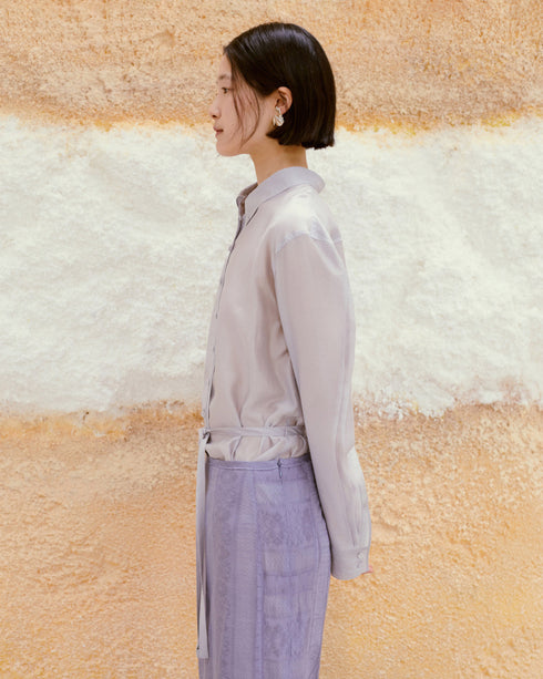 Sheer Shirred Back Blouse