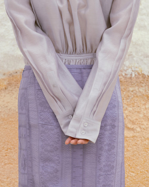 Sheer Shirred Back Blouse