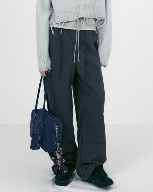 Washed Cotton Wide Pant