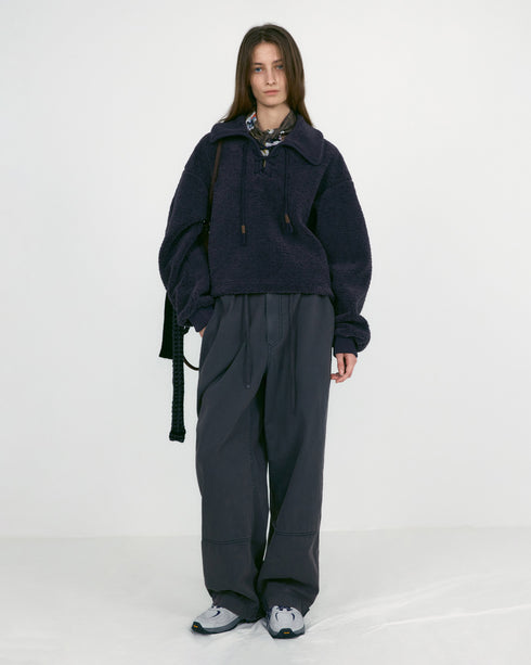 Washed Cotton Wide Pant