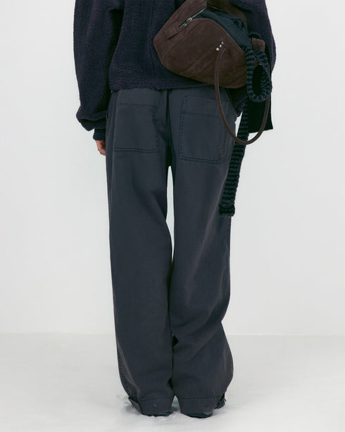 Washed Cotton Wide Pant