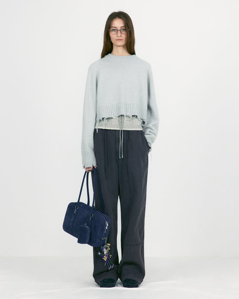 Washed Cotton Wide Pant