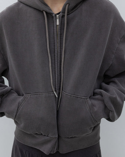 Washed Zip-Up Hoodie