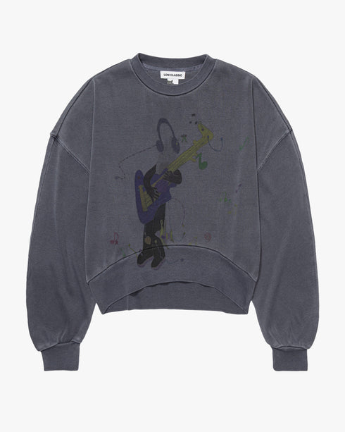 Washed Rockstar Cat Sweatshirt