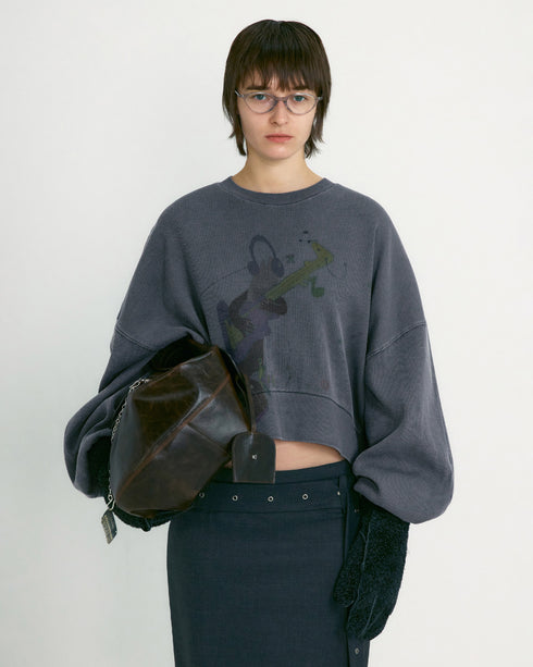 Washed Rockstar Cat Sweatshirt