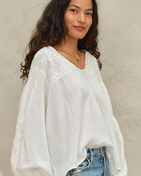 Loren Emb LS Top