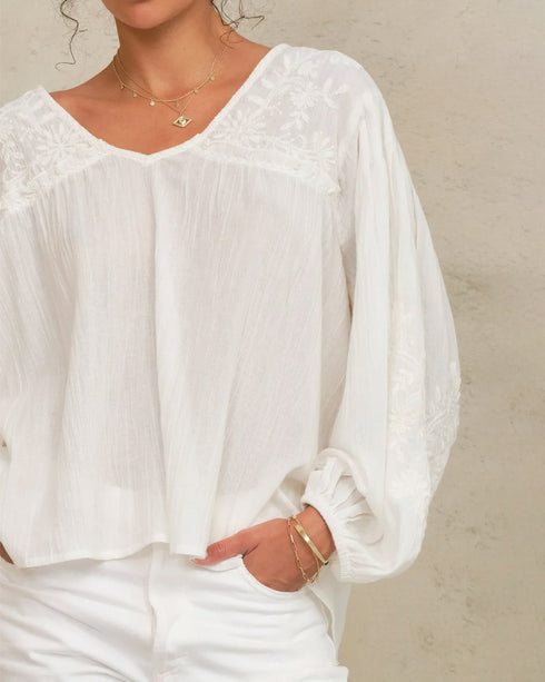 Loren Emb LS Top