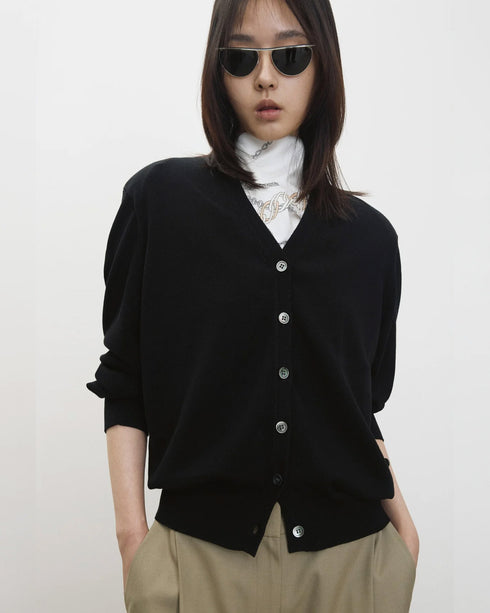 Cashmere Padded Cardigan