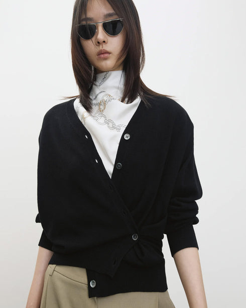 Cashmere Padded Cardigan