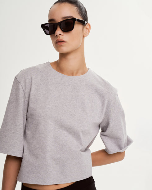 Half-Sleeve Cropped Top