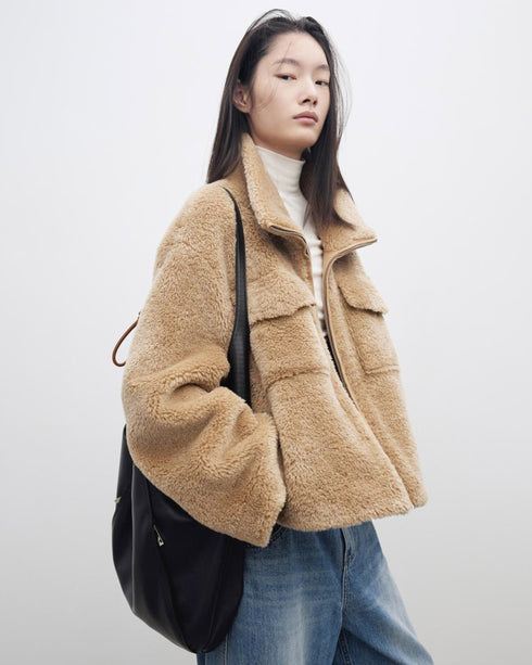 Shearling High-Neck Jacket