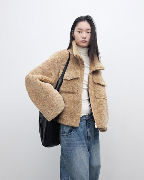 Shearling High-Neck Jacket