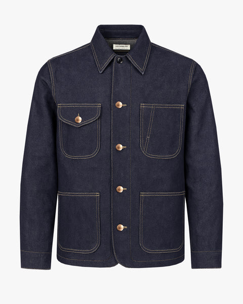 ジャケット・アウター FRONT 11201 Black Indigo Linen Coverall Coverall Jacket | Spellbound | WORKSHOP