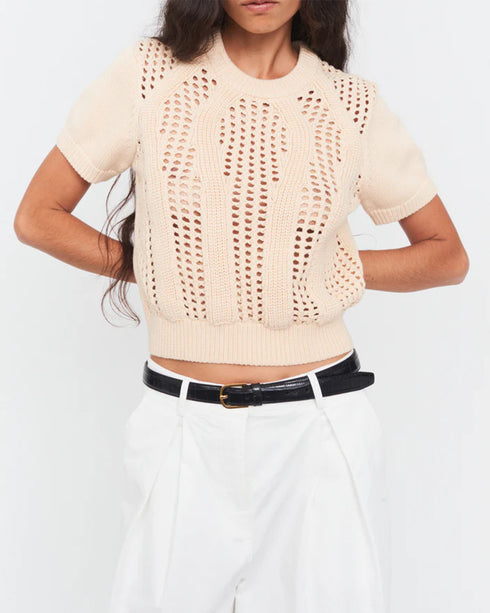 Tomorrow Cotton Lace Knit Tee
