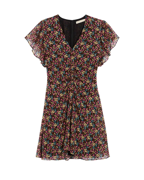 Bise Printed Metallic Dress