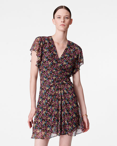 Bise Printed Metallic Dress