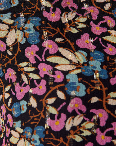 Bise Printed Metallic Dress