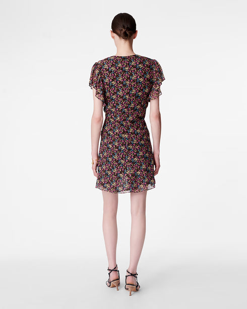 Bise Printed Metallic Dress