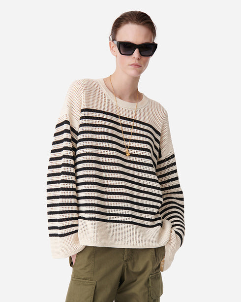 Candabelle Crochet Stripe Sweater