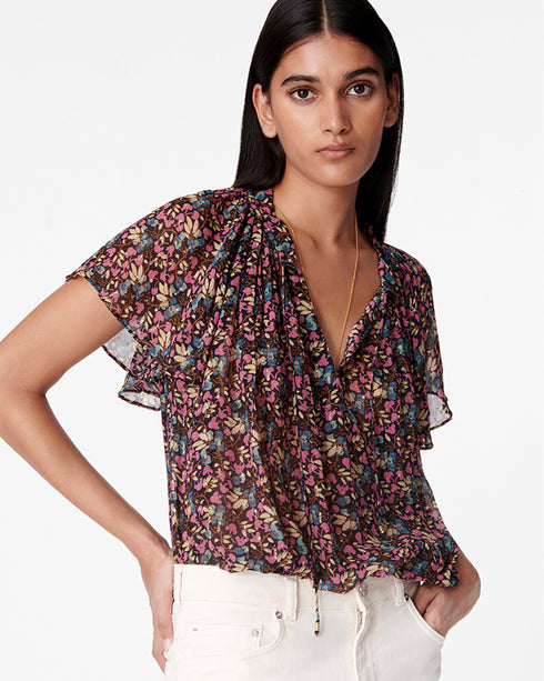 Valentin Printed Metallic Top