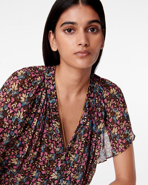 Valentin Printed Metallic Top