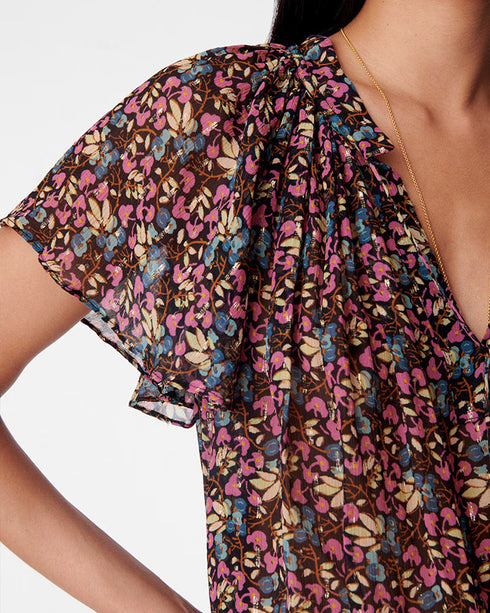 Valentin Printed Metallic Top
