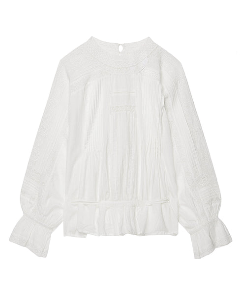 Viva Emb. High Neck Blouse