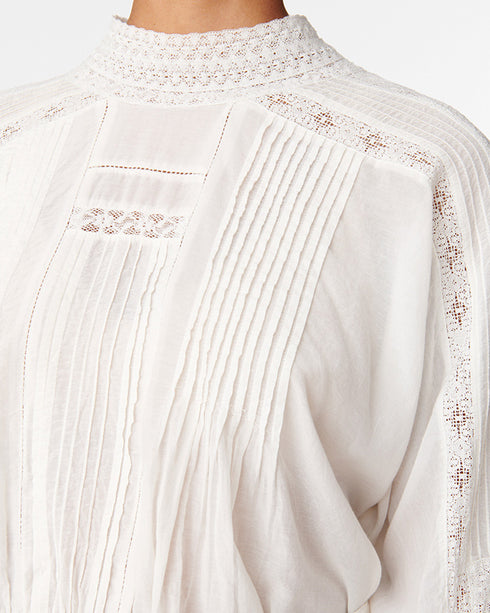 Viva Emb. High Neck Blouse
