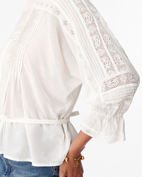 Viva Emb. High Neck Blouse