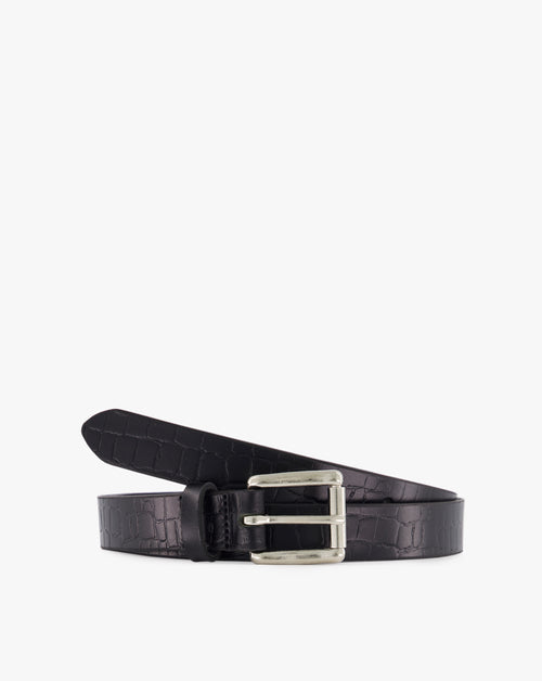 Embossed Roller Buckle Belt