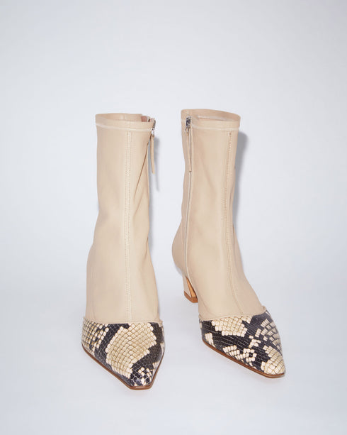 Snake Stretch Leather Boot
