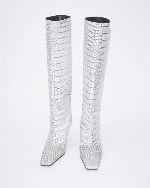 Embossed Knee High Boot