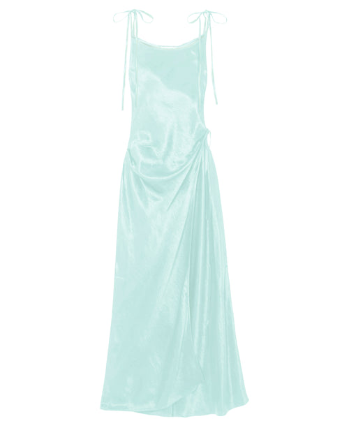 Textured Satin Wrap Dress