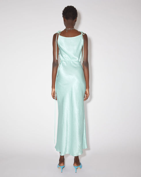 Textured Satin Wrap Dress