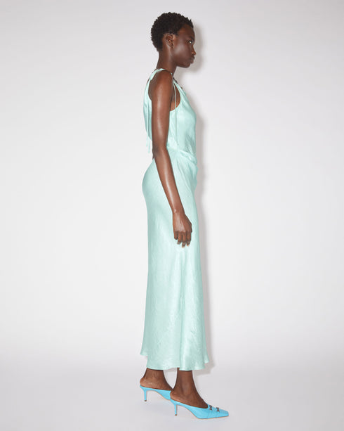 Textured Satin Wrap Dress
