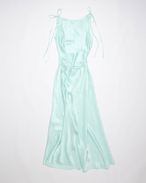 Textured Satin Wrap Dress
