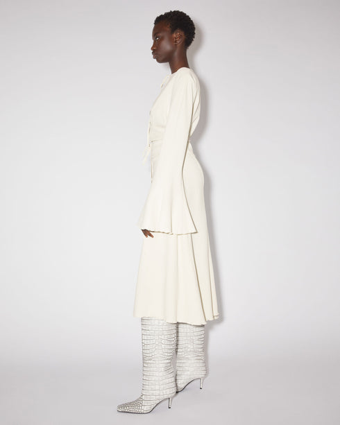 Crepe Tie-Up Wrap Dress