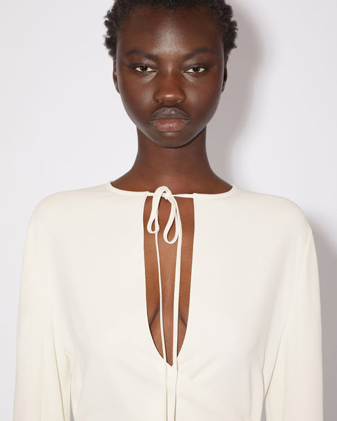 Crepe Tie-Up Wrap Dress