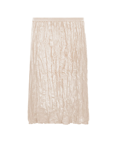 Crinkle Light Satin Midi Skirt