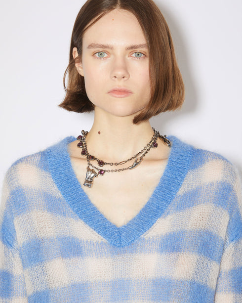 Gingham Double Mohair Sweater