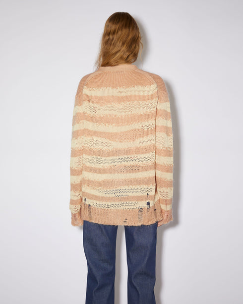 Distressed Mohair Stripe Cardigan